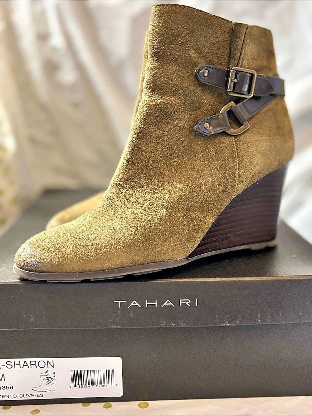 Tahari Sharon Wedge Bootie Brown US 8M